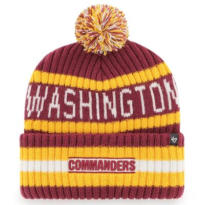 Washington Commanders Men’s 47 Bering Cuffed Pom Knit Hat