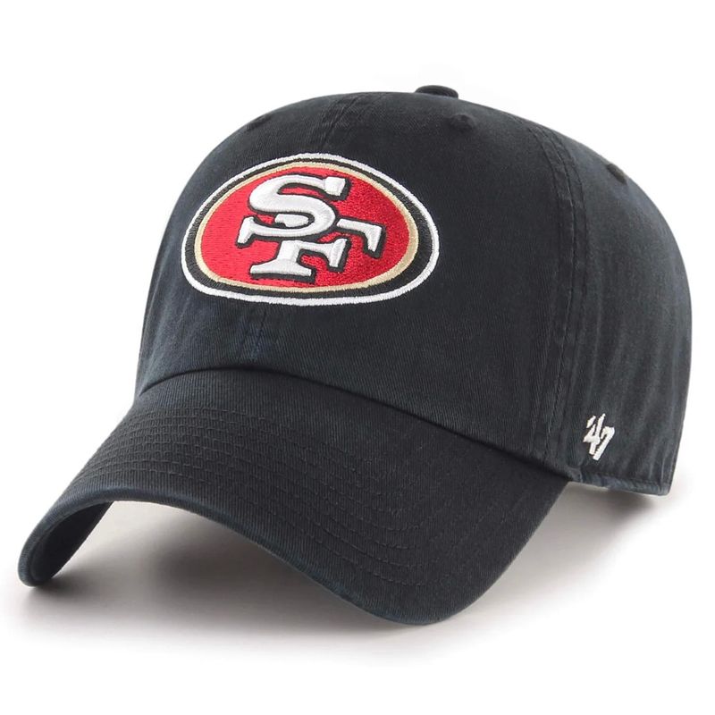 San Francisco 49ers Men’s Black 47 Brand Clean Up Adjustable Hat San Francisco 49ers Men’s Black 47 Brand Clean Up Adjustable Hat