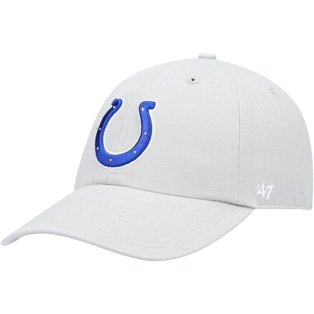 Indianapolis Colts Men’s Gray 47 Brand Clean Up Adjustable Hat