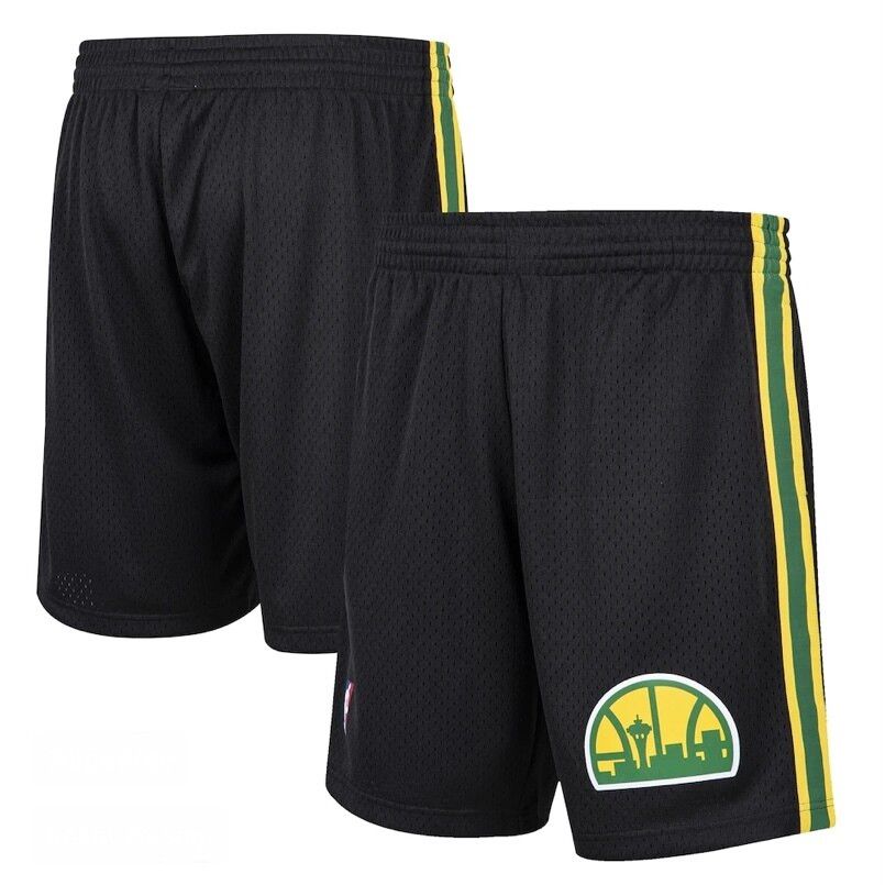 Seattle SuperSonics 1994 Men's Black Reload Mitchell & Ness Swingman Shorts