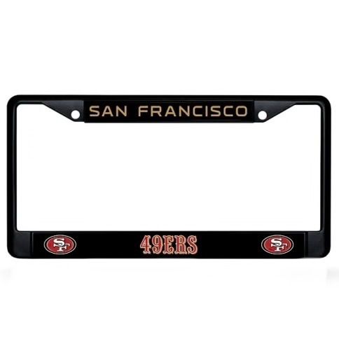 San Francisco 49ers Black Chrome Metal License Plate Frame San Francisco 49ers Black Chrome Metal License Plate Frame