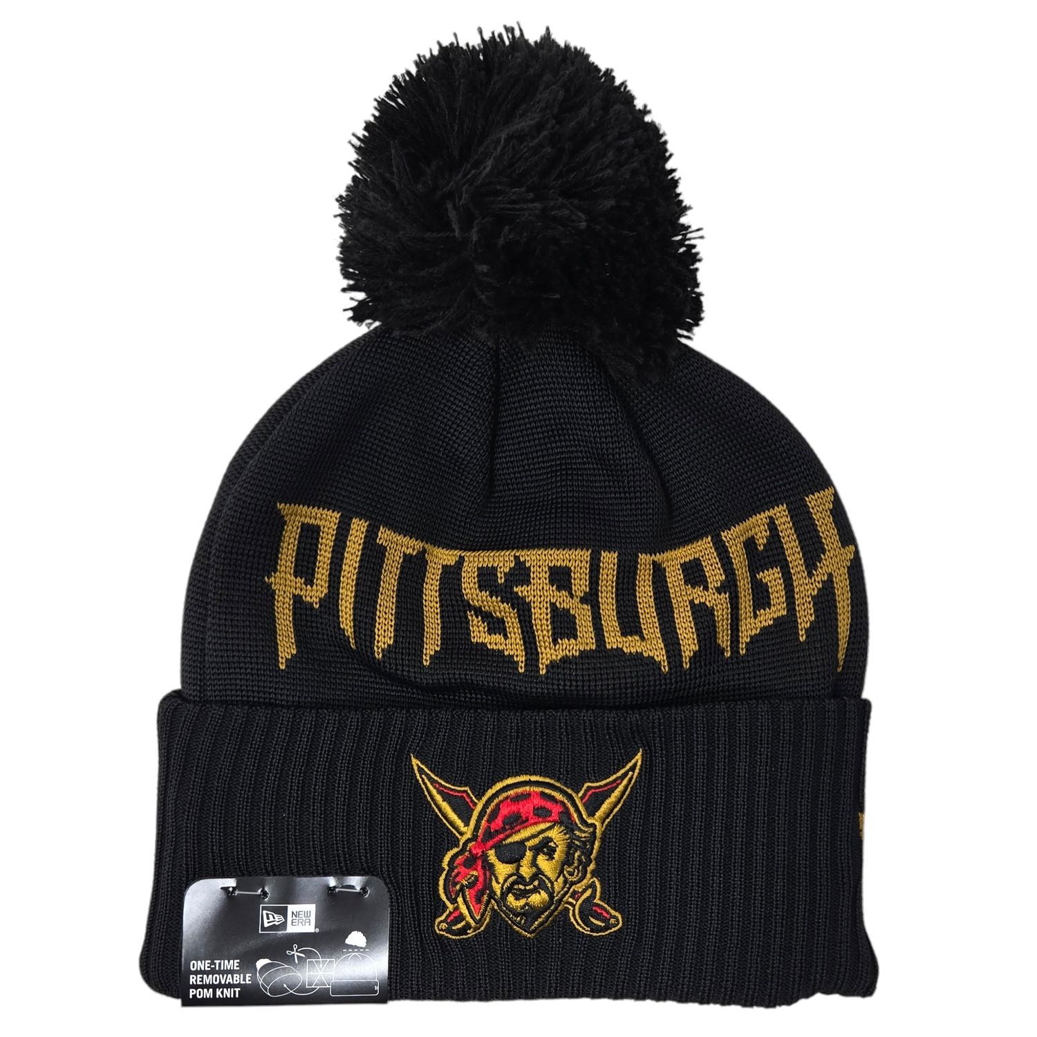 Pittsburgh Pirates Men's City Connect New Era Cuffed Pom Knit Hat