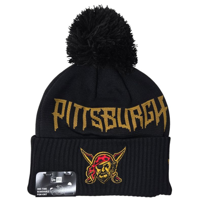 Pittsburgh Pirates Men's City Connect New Era Cuffed Pom Knit Hat