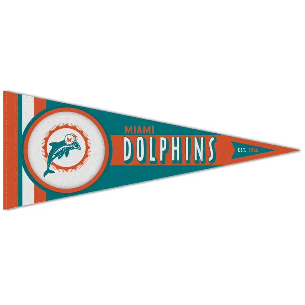 Miami Dolphins Historic 12 Miami Dolphins Historic 12" x 30" Premium Pennant