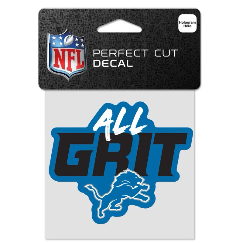 Detroit Lions All Grit 4" x 4" Perfect Cut Color Decal