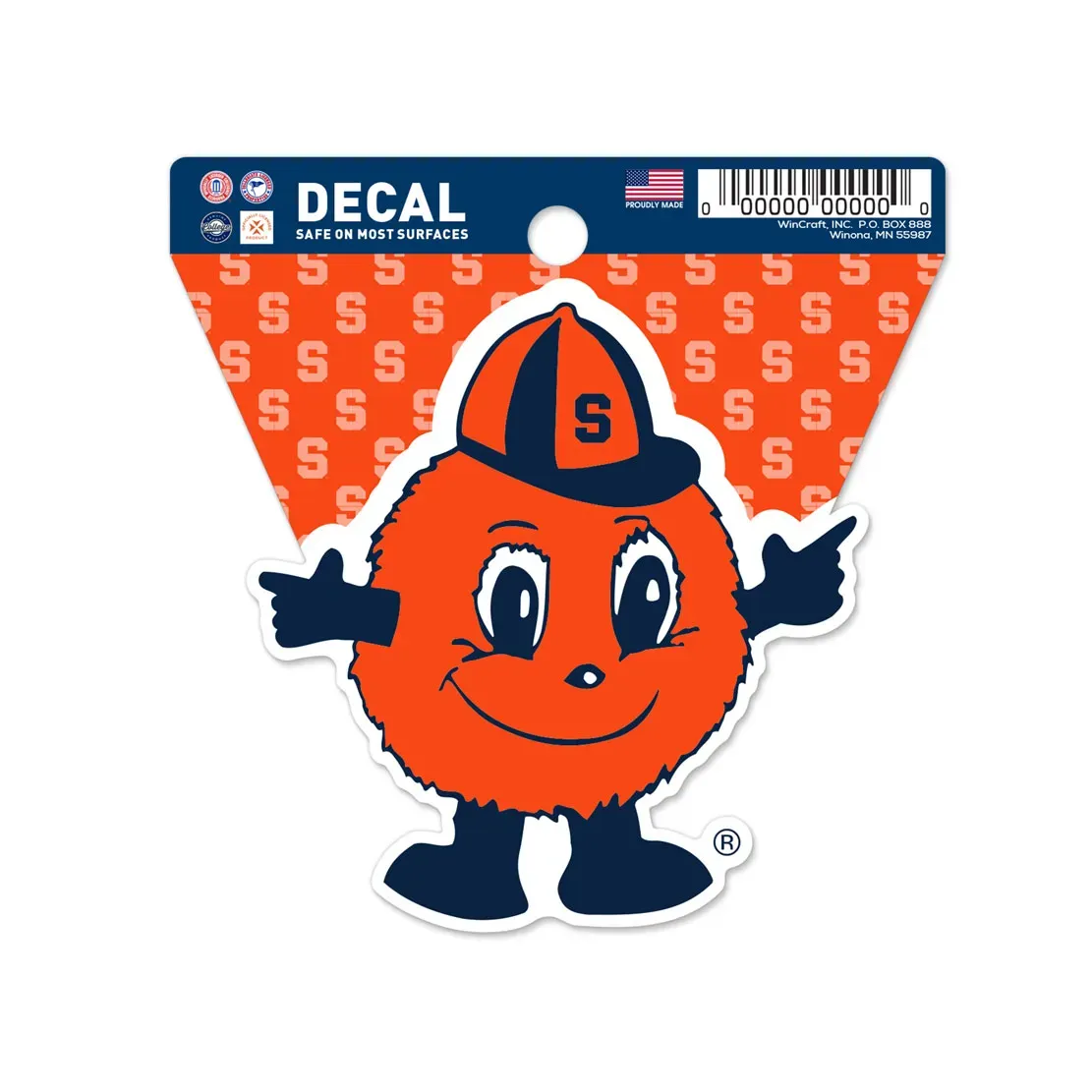 Syracuse Orange Mascot 3 Syracuse Orange Mascot 3" x 3" Decal