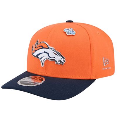 Denver Broncos Men’s New Era Navy/Orange 2026 NFL Draft On Stage Pre-Curved 9SEVENTY Snapback Hat