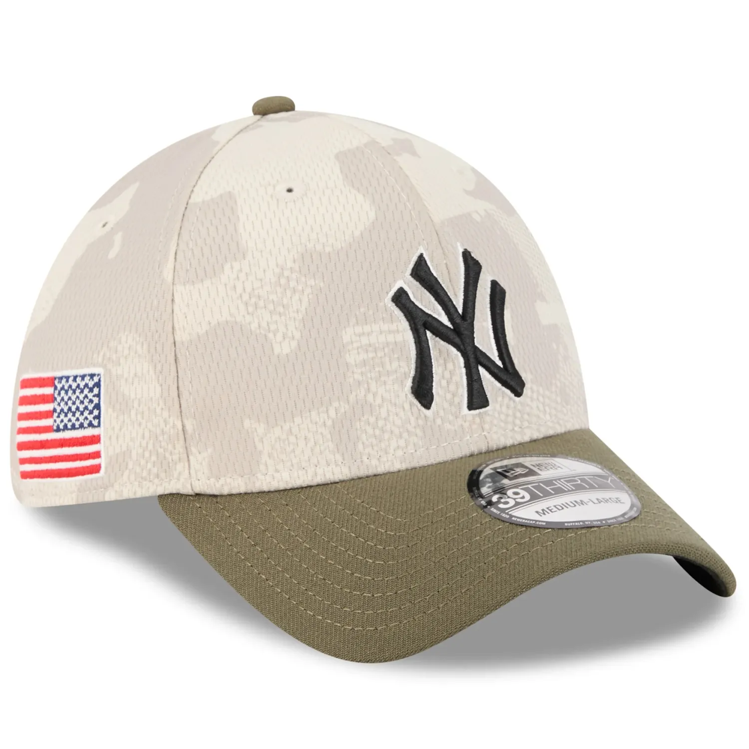 New York Yankees Men's Light Beige/Olive New Era Armed Forces Day 39THIRTY Flex Fit Hat New York Yankees Men's Light Beige/Olive New Era Armed Forces Day 39THIRTY Flex Fit Hat