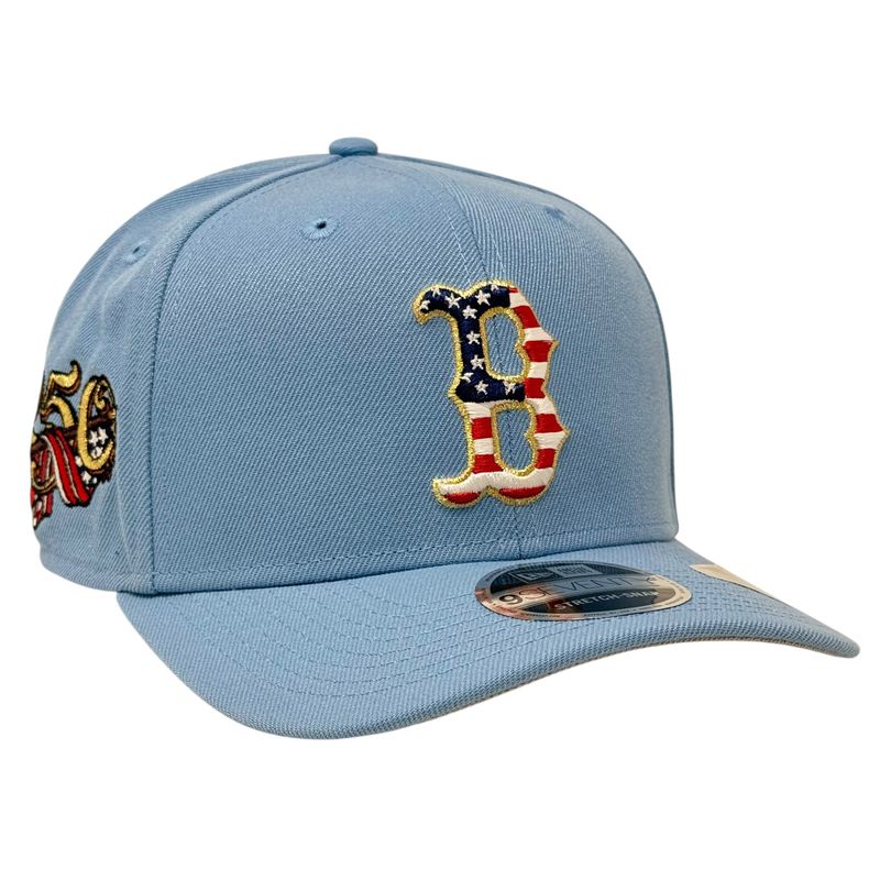 Boston Red Sox Men's Sky Blue USA Logo 250th Anniversary Patch New Era 9SEVENTY Stretch-Snap Hat