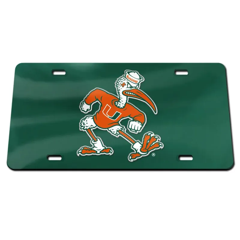 Miami Hurricanes Laser Tag Green License Plate Miami Hurricanes Laser Tag Green License Plate