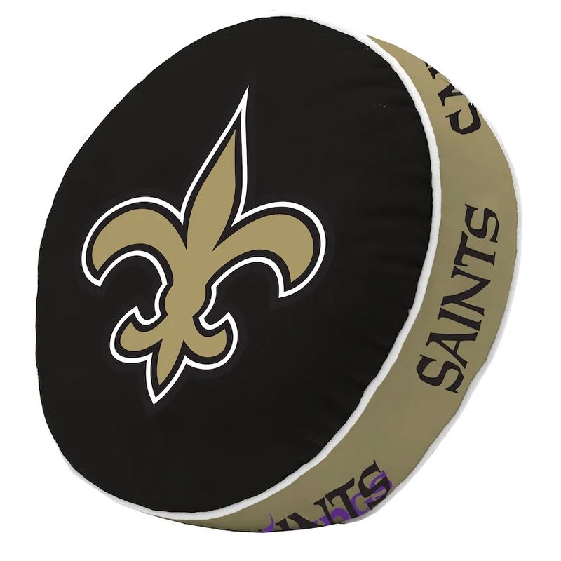 New Orleans Saints Round Team Puff Pillow New Orleans Saints Round Team Puff Pillow