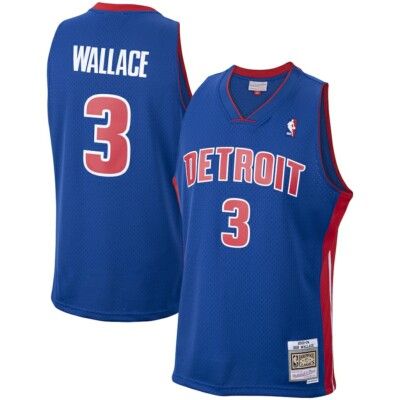 Detroit Pistons Ben Wallace 2003-04 Men's Blue Mitchell & Ness Swingman Jersey Detroit Pistons Ben Wallace 2003-04 Men's Blue Mitchell & Ness Swingman Jersey
