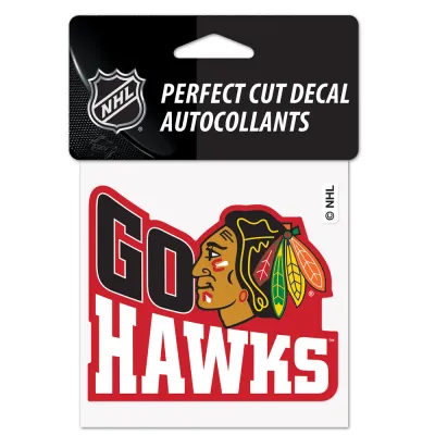 Chicago Blackhawks 4 Chicago Blackhawks 4" x 4" Perfect Cut Color Decal