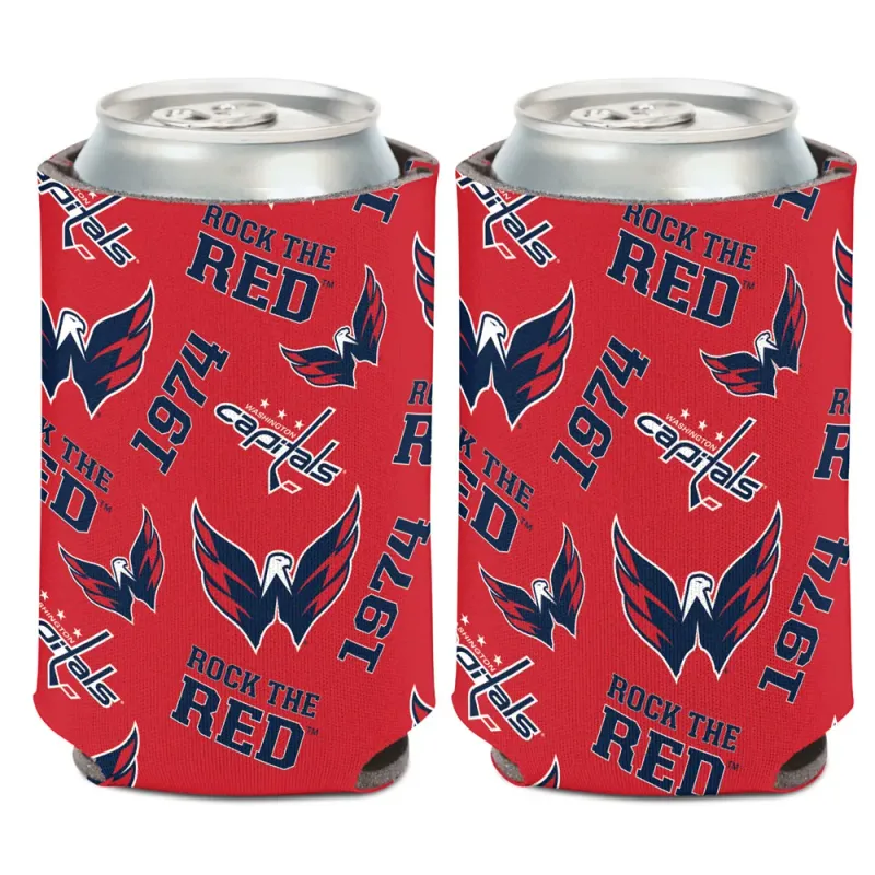Washington Capitals Scatter 12 Ounce Can Cooler Koozie Washington Capitals Scatter 12 Ounce Can Cooler Koozie