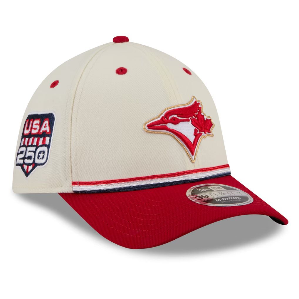 Toronto Blue Jays Men’s Cream New Era USA 250 4th of July 39THIRTY M-Crown Flex Hat Toronto Blue Jays Men’s Cream New Era USA 250 4th of July 39THIRTY M-Crown Flex Hat