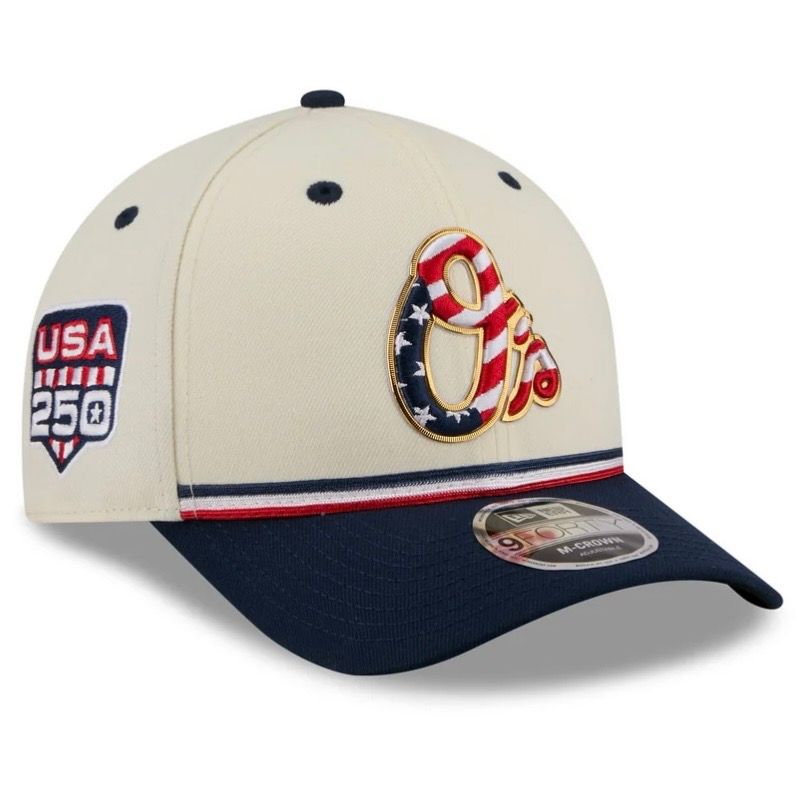 Baltimore Orioles Men’s Cream New Era USA 250 4th of July 9FORTY Adjustable Hat Baltimore Orioles Men’s Cream New Era USA 250 4th of July 9FORTY Adjustable Hat