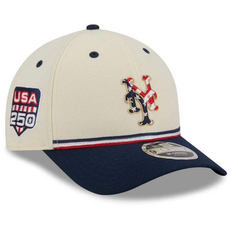 New York Mets Men’s Cream New Era USA 250 4th of July 9FORTY Adjustable Hat New York Mets Men’s Cream New Era USA 250 4th of July 9FORTY Adjustable Hat