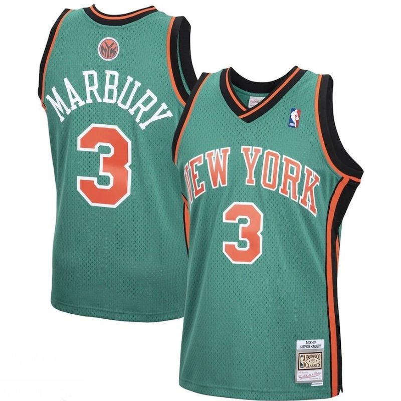 New York Knicks Stephon Marbury 2006-07 Men's Green Mitchell & Ness Swingman Jersey