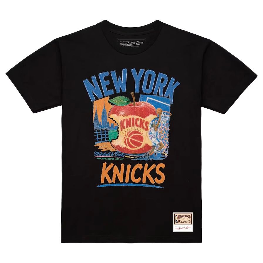 New York Knicks Men’s Black Mitchell & Ness Concrete Apple T-Shirt