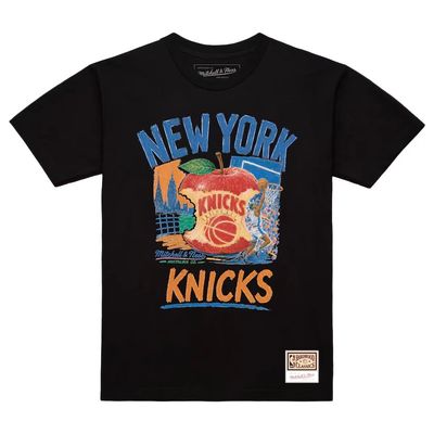New York Knicks Men’s Black Mitchell & Ness Concrete Apple T-Shirt