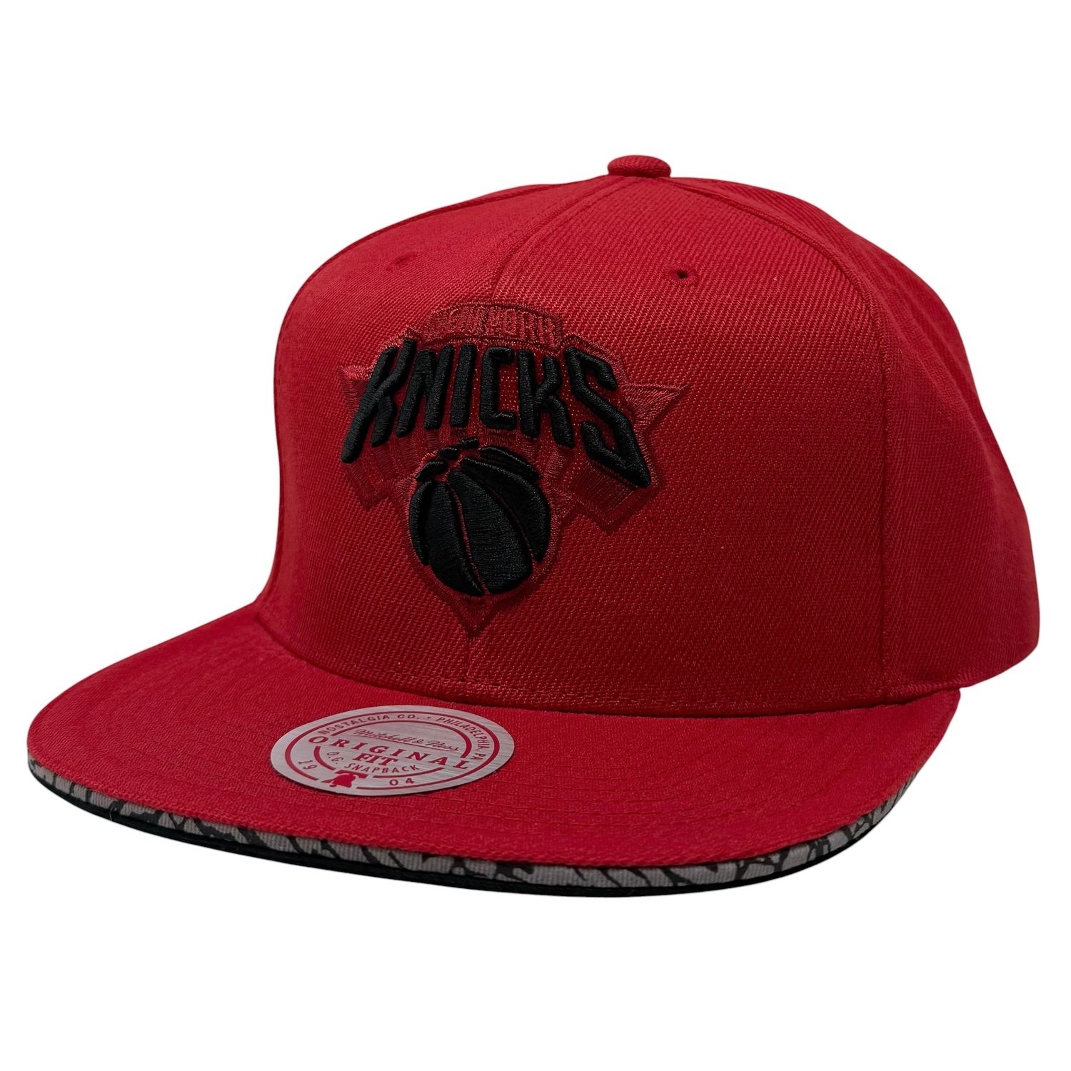 New York Knicks Men’s Red Three Collection Mitchell & Ness NBA Snapback Hat