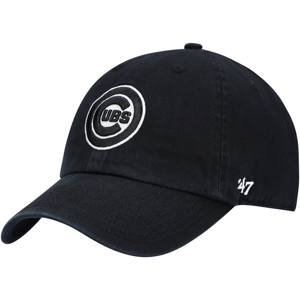 Chicago Cubs Men’s Black 47 Brand Clean Up Adjustable Hat