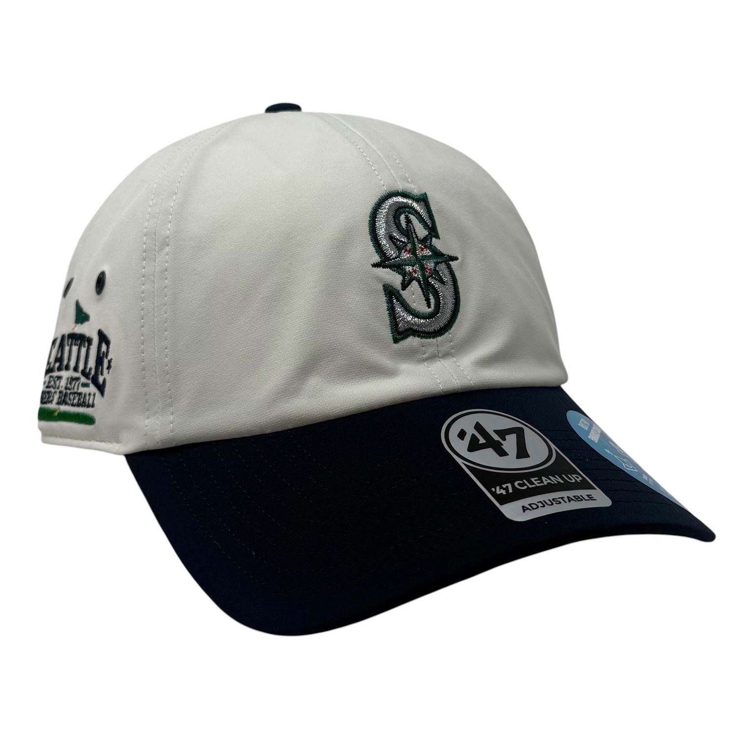 Seattle Mariners Men’s Chalk 47 Brand Clean Up Adjustable Hat Seattle Mariners Men’s Chalk 47 Brand Clean Up Adjustable Hat