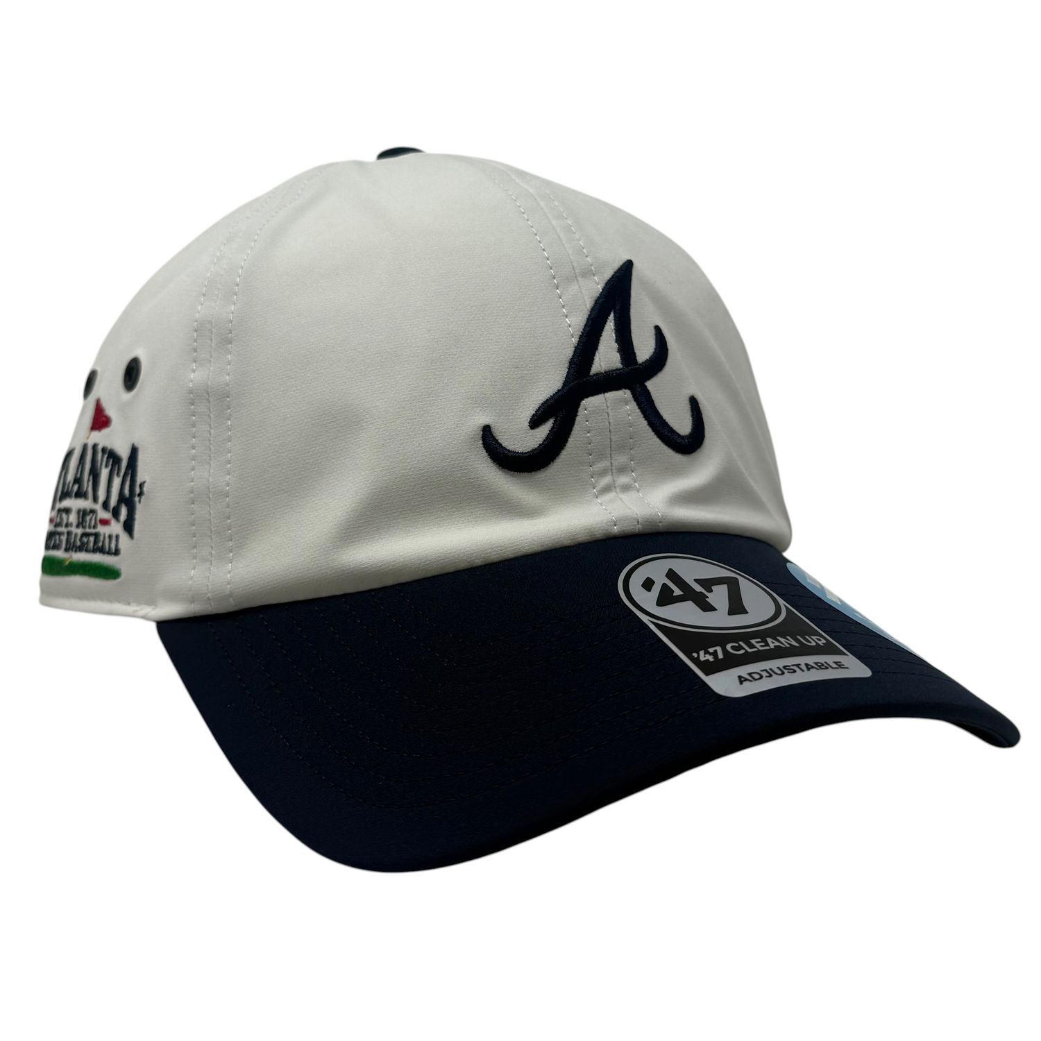 Atlanta Braves Men’s Chalk 47 Brand Clean Up Adjustable Hat