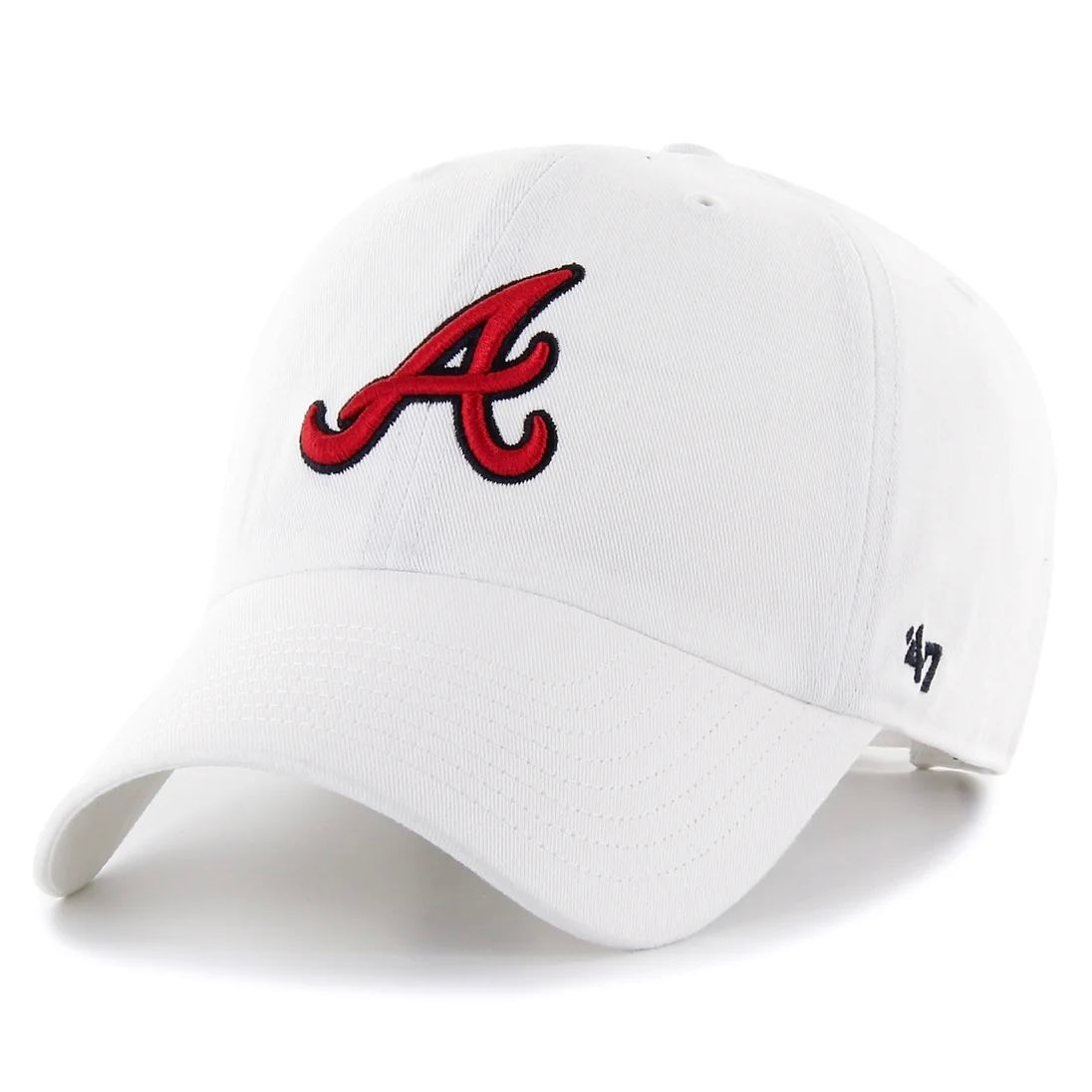 Atlanta Braves Men's White 47 Brand Clean Up Adjustable Hat
