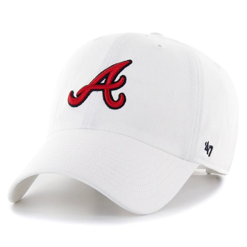 Atlanta Braves Men's White 47 Brand Clean Up Adjustable Hat