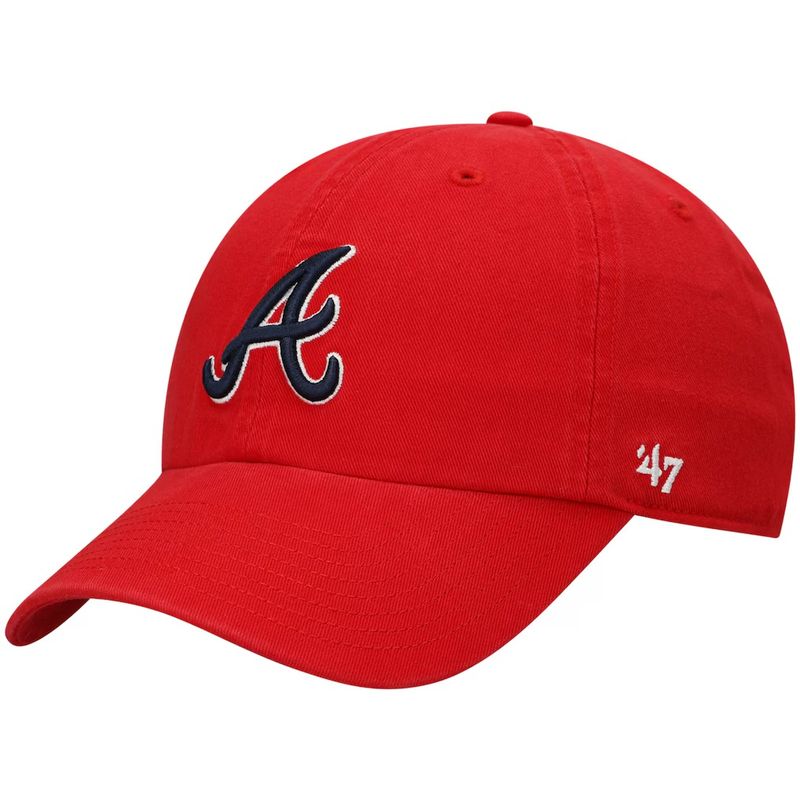 Atlanta Braves Men's Red 47 Brand Clean Up Adjustable Hat