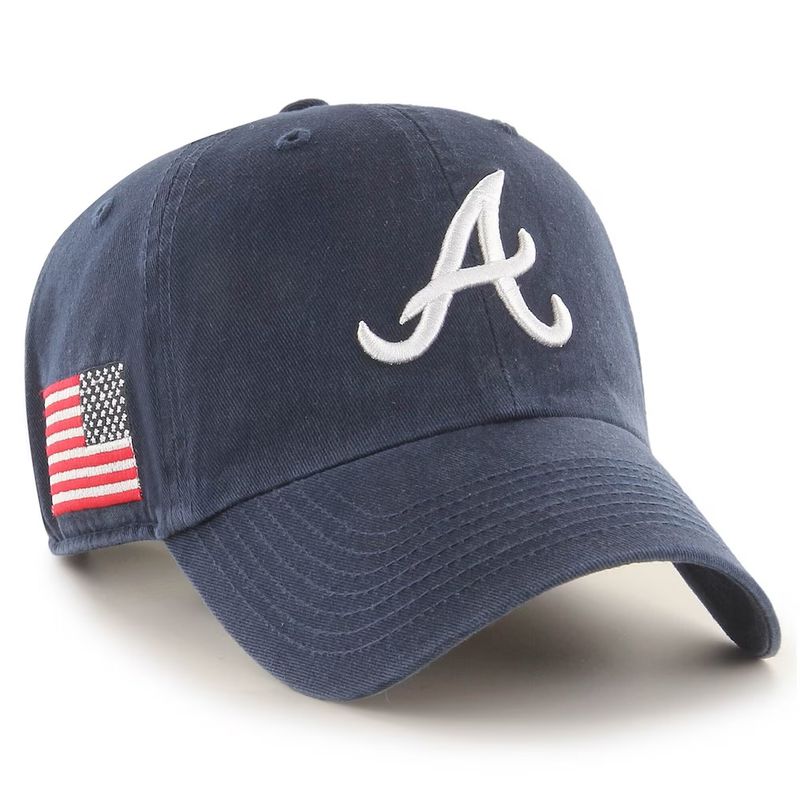 Atlanta Braves Men's Navy Heritage 47 Brand Clean Up Adjustable Hat