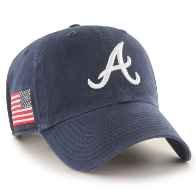 Atlanta Braves Men's Navy Heritage 47 Brand Clean Up Adjustable Hat Atlanta Braves Men's Navy Heritage 47 Brand Clean Up Adjustable Hat