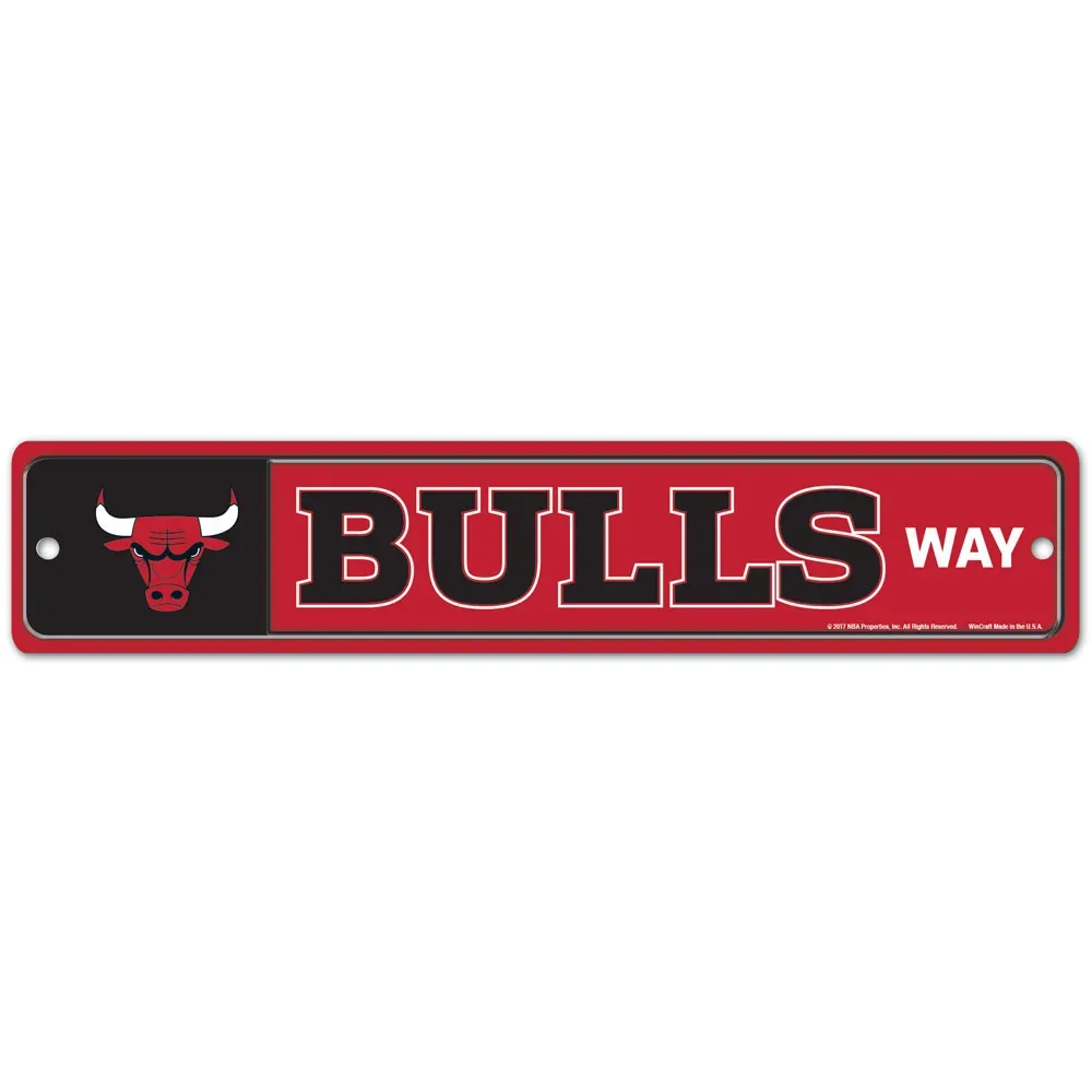 Chicago Bulls 3.75 Chicago Bulls 3.75" x 19" Team Street Sign