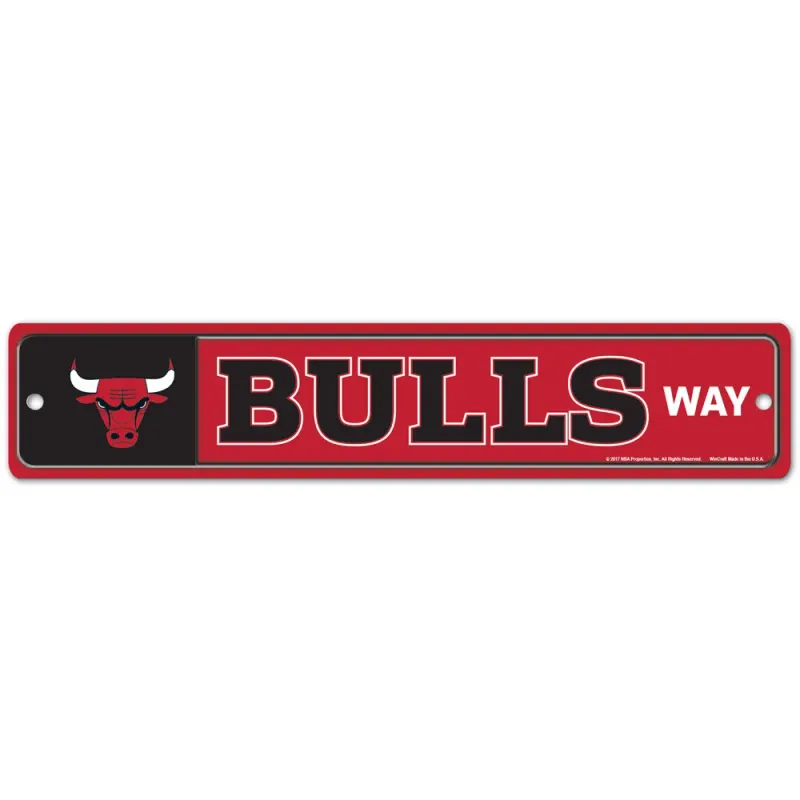 Chicago Bulls 3.75 Chicago Bulls 3.75" x 19" Team Street Sign