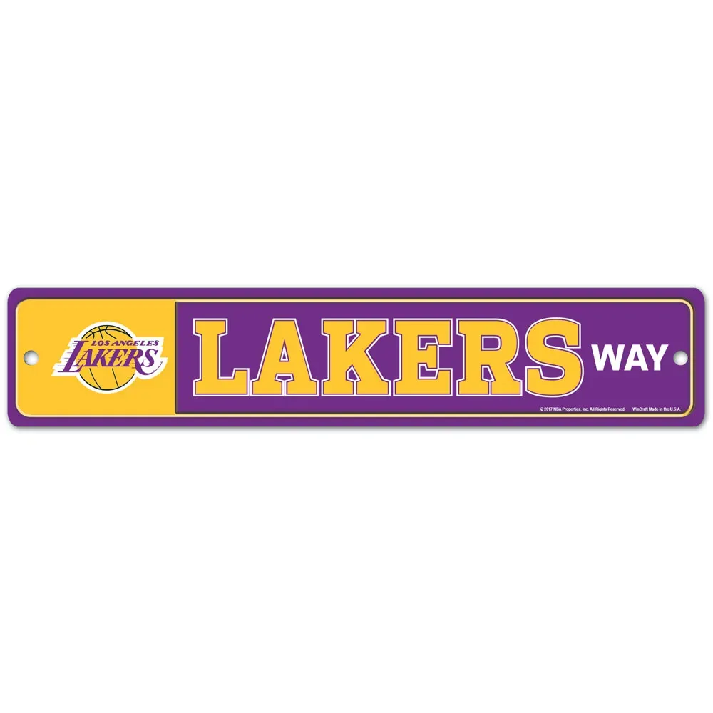 Los Angeles Lakers 3.75 Los Angeles Lakers 3.75" x 19" Team Street Sign
