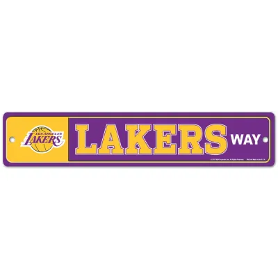 Los Angeles Lakers 3.75 Los Angeles Lakers 3.75" x 19" Team Street Sign