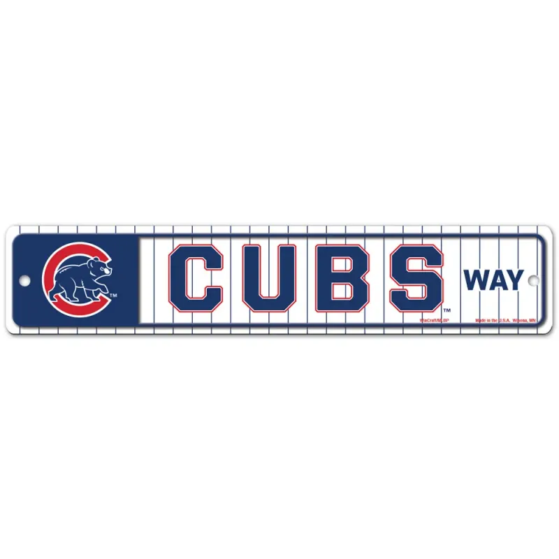 Chicago Cubs 3.75 Chicago Cubs 3.75" x 19" Team Street Sign