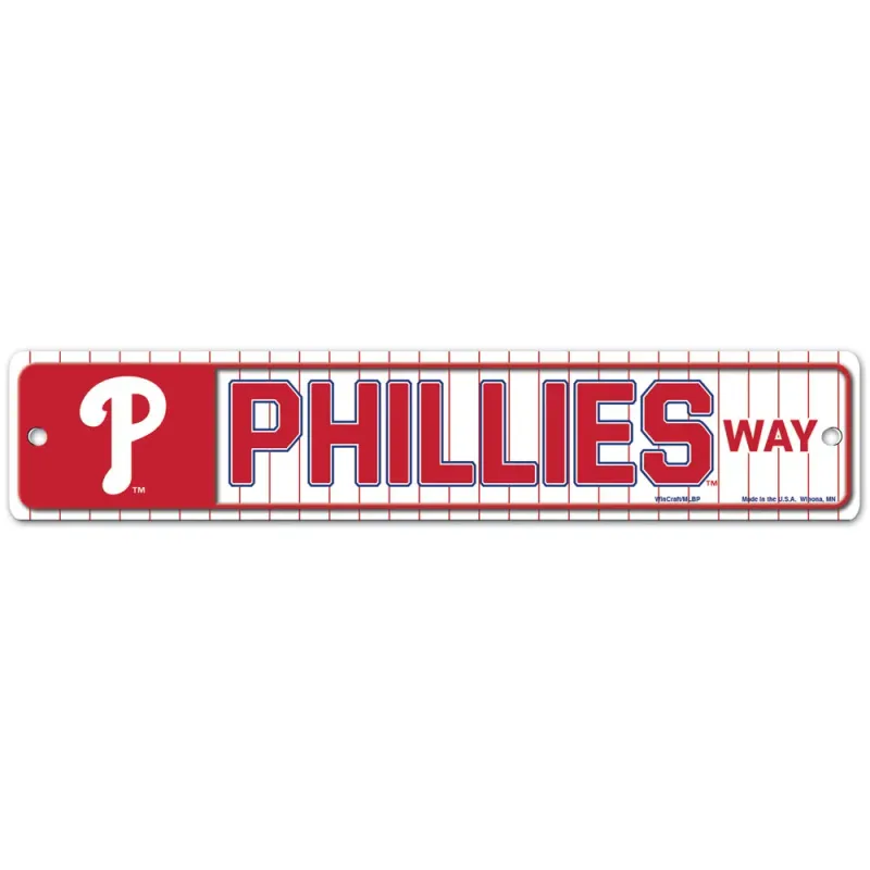 Philadelphia Phillies 3.75 Philadelphia Phillies 3.75" x 19" Team Street Sign