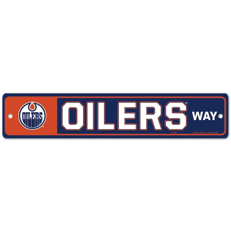 Edmonton Oilers 3.75 Edmonton Oilers 3.75" x 19" Team Street Sign
