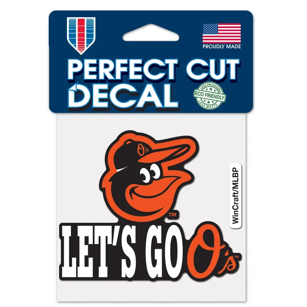 Baltimore Orioles Let's Go 4" x 4" Perfect Cut Color Decal