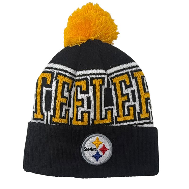 Pittsburgh Steelers Youth New Era Cuffed Pom Knit Hat Pittsburgh Steelers Youth New Era Cuffed Pom Knit Hat