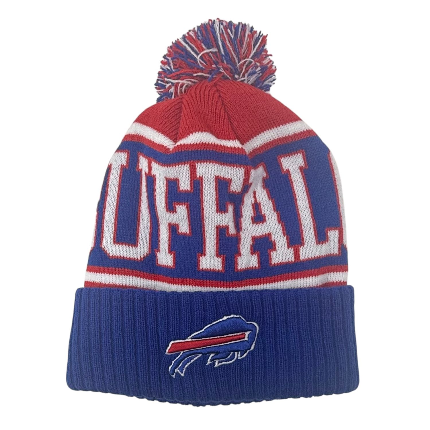 Buffalo Bills Youth New Era Cuffed Pom Knit Hat