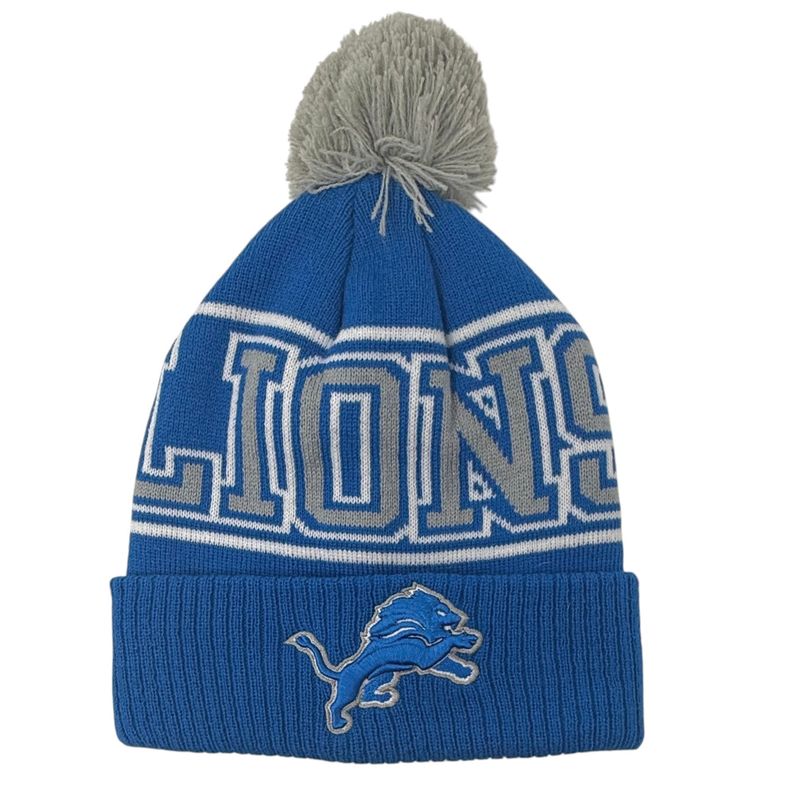 Detroit Lions Youth New Era Cuffed Pom Knit Hat Detroit Lions Youth New Era Cuffed Pom Knit Hat