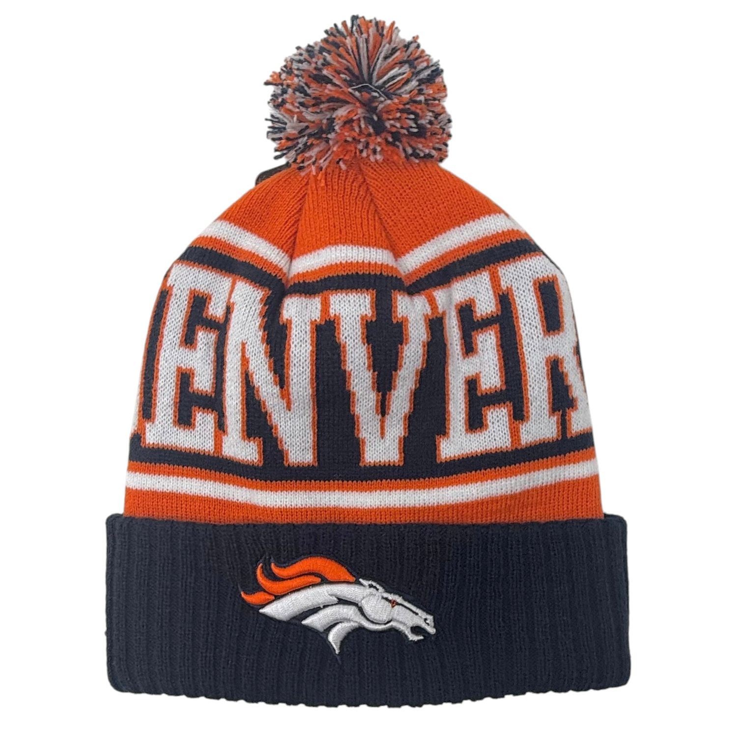 Denver Broncos Youth New Era Cuffed Pom Knit Hat Denver Broncos Youth New Era Cuffed Pom Knit Hat