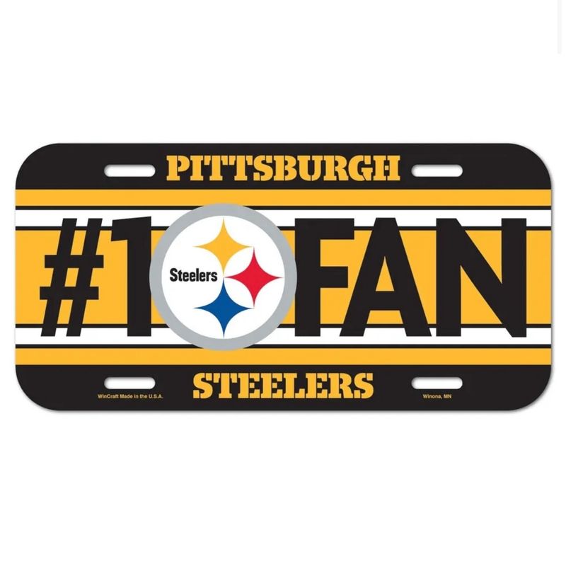 Pittsburgh Steelers #1 Fan Plastic License Plate Pittsburgh Steelers #1 Fan Plastic License Plate