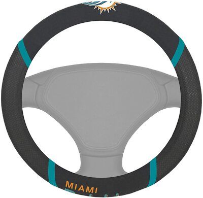 Miami Dolphins Embroidered Car Steering Wheel Cover Miami Dolphins Embroidered Car Steering Wheel Cover