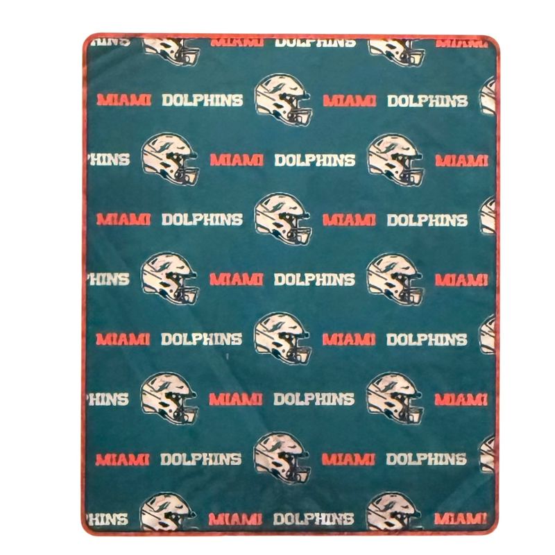 Miami Dolphins 50 Miami Dolphins 50" x 60" Ultra Soft Sherpa Throw Blanket