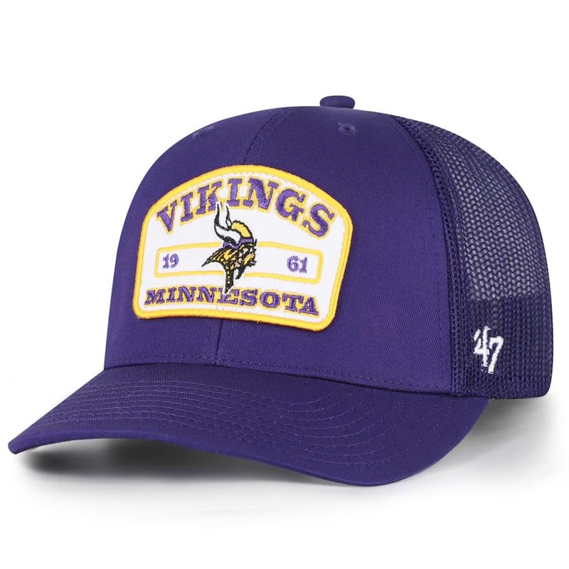 Minnesota Vikings Men’s Purple 47 Roadway Adjustable Trucker Hat