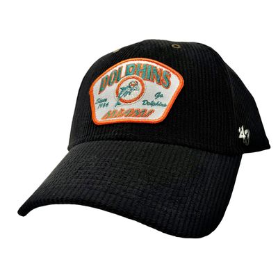 Miami Dolphins Men's Black Historic Accordia Corduroy 47 MVP Adjustable Hat Miami Dolphins Men's Black Historic Accordia Corduroy 47 MVP Adjustable Hat